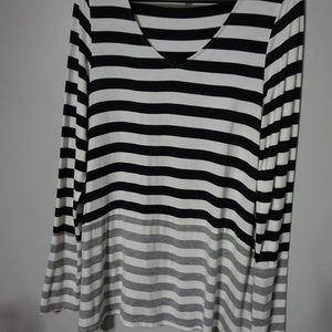 Black and White Stripe | Long Sleeve | Sz S